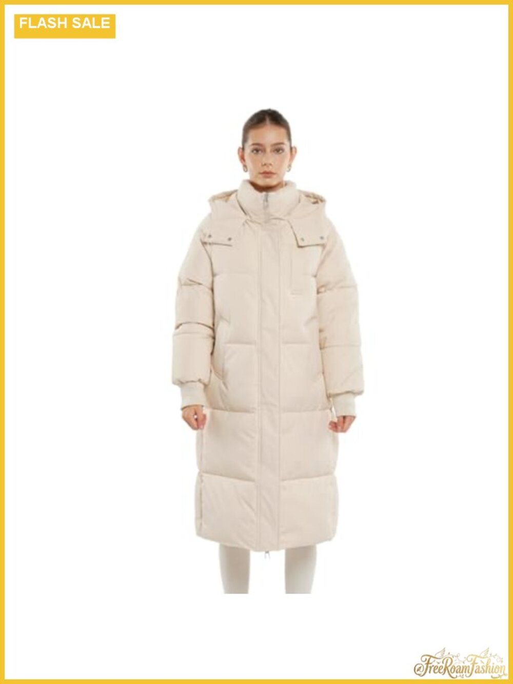 Long Puffer Jacket Thickened Winter Down Coat with Pockets